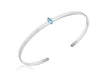 Sterling Silver Blue Marquise Zirconia  Torque Bangle