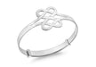 Sterling Silver Double-Heart Celtic-Knot Extendable Baby Bangle