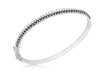 Sterling Silver Black and White Zirconia  Bangle