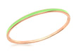 Sterling Silver Rose Gold Plated 3mm Green Stacking Bangle