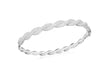 Sterling Silver Rhodium Plated Zirconia  Twisted Bangle
