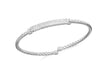 Sterling Silver Rhodium Plated Double Row Zirconia  Bar Bangle