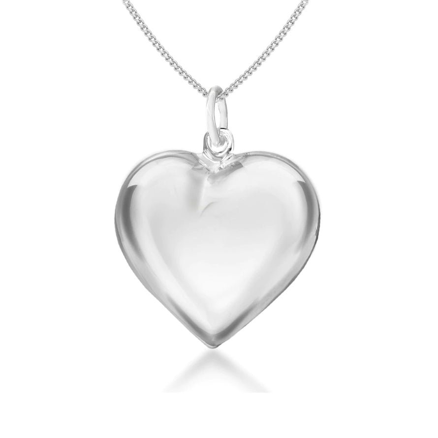 Sterling Silver Puffed Heart Pendant