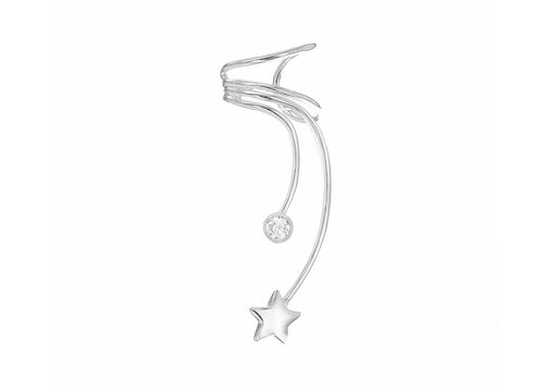 Sterling Silver Star and Zirconia  Ear Cuff