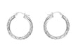 Sterling Silver 28mm Diamond Cut Creole Earrings