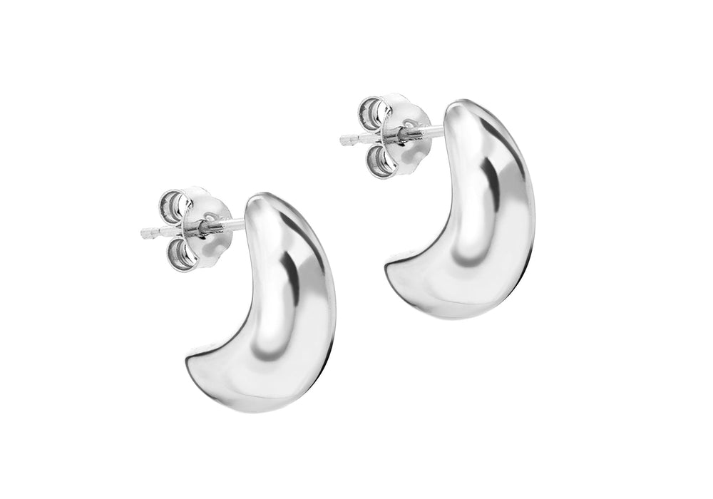 Sterling Silver 11mm x 26mm Eletroform Half Hoop Earrings