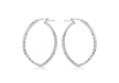 Sterling Silver Patterned Elliptical Hoop Earrings