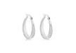Sterling Silver Rhodium Plated 21mm Stardust Graduated Creole Earrings