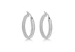Sterling Silver Rhodium Plated 25mm Stardust Creole Earrings
