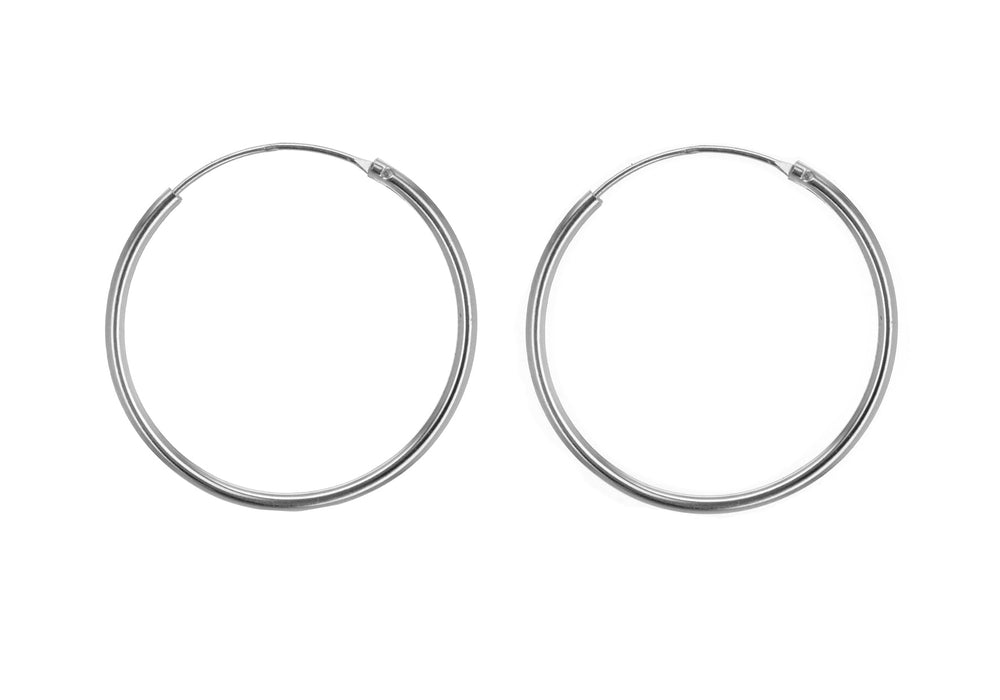Sterling Silver 30mm Endless Hoop Earrings