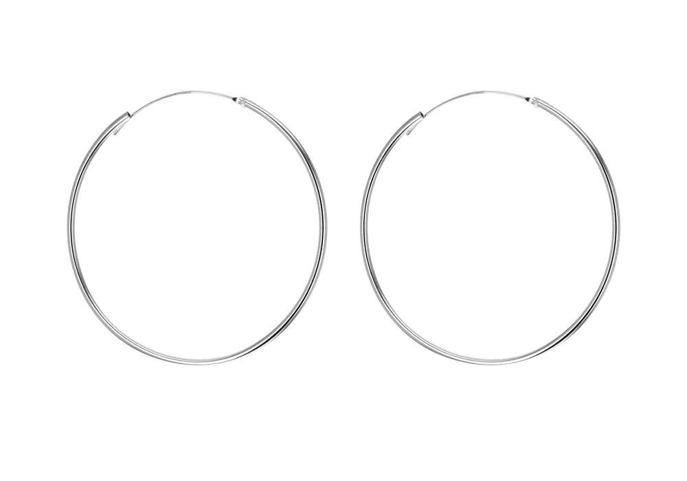 Sterling Silver 50mm Endless Hoop Earrings