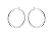 Sterling Silver 35mm Square Tube Creole Earrings