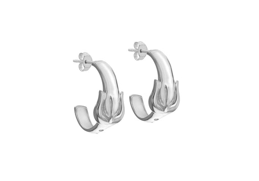 Sterling Silver Belt Half Hoop Earrings