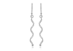 Sterling Silver Twist Spiral Earrings