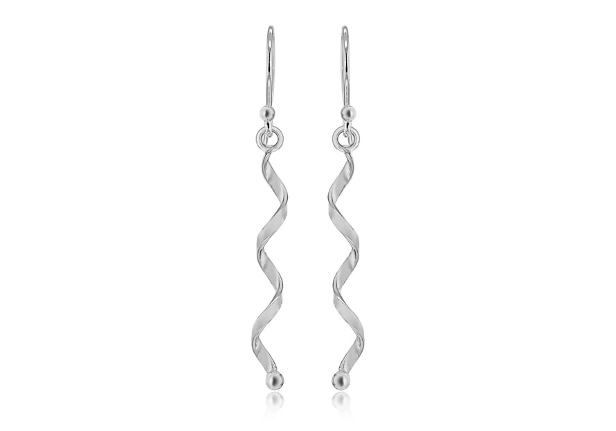 Sterling Silver Twist Spiral Earrings