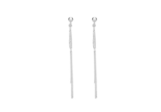 Sterling Silver Looped Curb Chain Drop Earrings