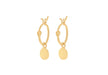 Sterling Silver Yellow Gold Plated Disc Creole Hoop Earrings
