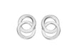 Sterling Silver Rhodium Plated 8.7mm x 12mm Linked Rings Stud Earrings