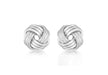 Sterling Silver 11mm Textured-Knot Stud Earrings
