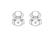 SILVER OXID SPIDER STUD E/Ring