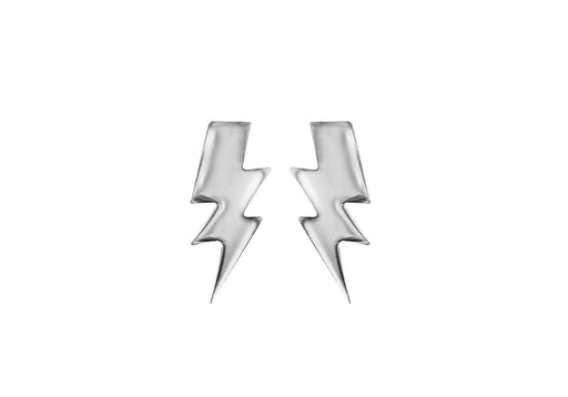 Sterling Silver Lightening Bolt Stud Earrings