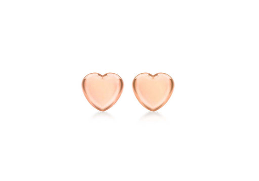 Sterling Silver Rose Gold Plated 5mm x 5mm Heart Stud Earrings