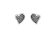 Sterling Silver Rhodium Plated 7.9mm x 7.5mm Stardust Heart Stud Earrings