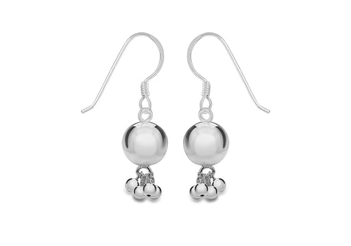 SILVER BALL Cluster EARRing