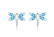 Sterling Silver Blue Stone Set Dragonfly Stud Earrings