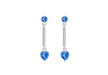 Sterling Silver Blue Zirconia Stick Drop Earrings