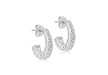 Sterling Silver Zirconia  Stone Set Graduated Half Hoop Earrings