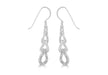 Sterling Silver Zirconia Tri-Link Drop Earrings