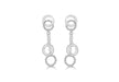 Sterling Silver Plain & Twist Circle Drop Earrings 