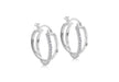 Sterling Silver White Stone Set Double Hoop Earrings