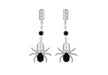 Sterling Silver Black & White Stone Set Spider Drop Earrings