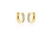 Sterling Silver Yellow Gold Plated Zirconia  Set Lever Bak Hoop Earrings