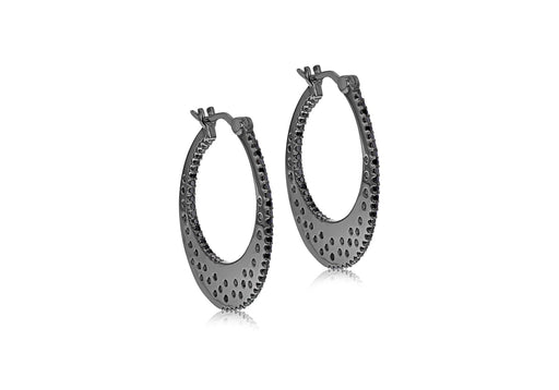 Sterling Silver Black Zirconia Stone Set Earrings
