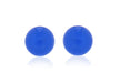 Sterling Silver Dark Blue Bead Ball Stud Earrings