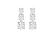 Sterling Silver Rhodium Plated White Triple-Zirconia Drop Earrings