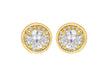 Gold Plated Sterling Silver Zirconia Halo Earrings