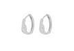 Sterling Silver Rhodium Plated 0.02t Diamond Leaf Hoop Earrings