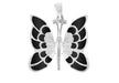 Sterling Silver Black Butterfly Pendant