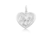 Sterling Silver Small Kissing Angels Heart Pendant