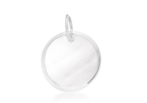 Sterling Silver White Mother of Pearl & Sterling Silver Disc Pendant