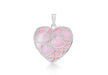 Sterling Silver Large Pink Mother of Pearl Heart Pendant