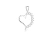 Sterling Silver White Zirconia on Half Heart Pendant
