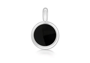 Sterling Silver Round Onyx Pendant