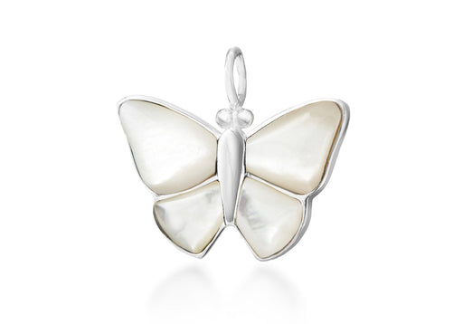 Sterling Silver White Mother of Pearl BCutterfly Pendant