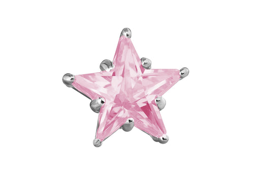Sterling Silver Pink Zirconia  Star Slider Pendant