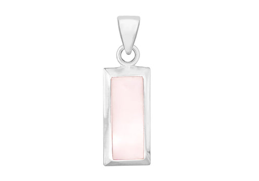 Sterling Silver Pink Mother of Pearl Retangle Pendant